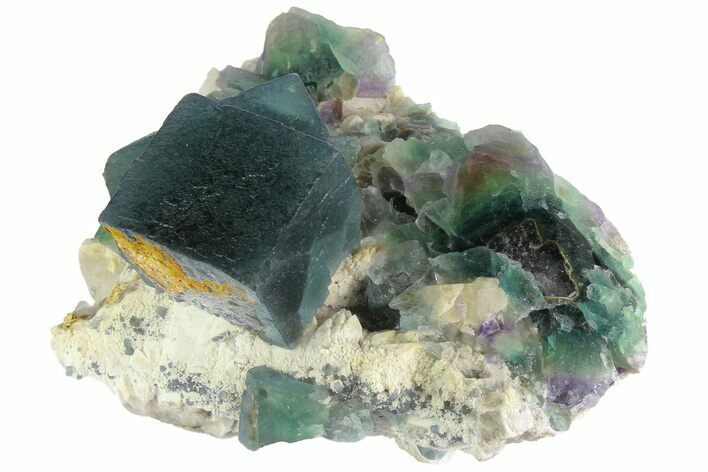 Seafoam-Green, Cubic Fluorite (Large Crystals) - Huanggang Mine #182654
